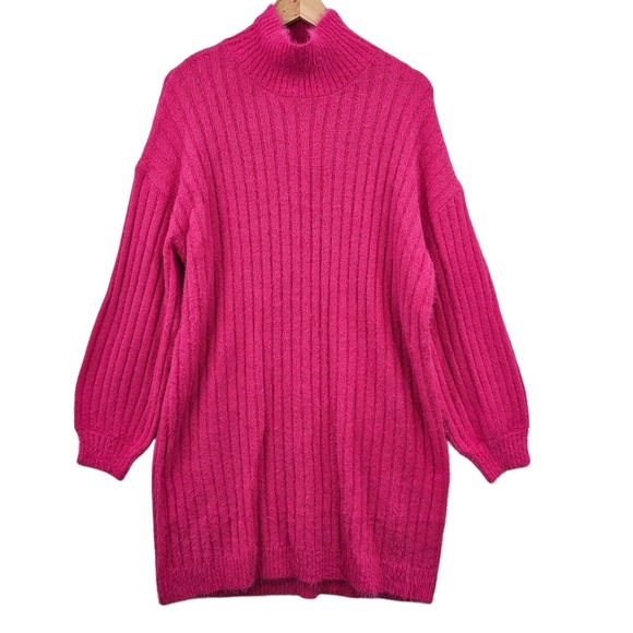 Anthropologie Flat White Womens XL Turtle Neck Sweater Dress NWT - Picture 1 of 11